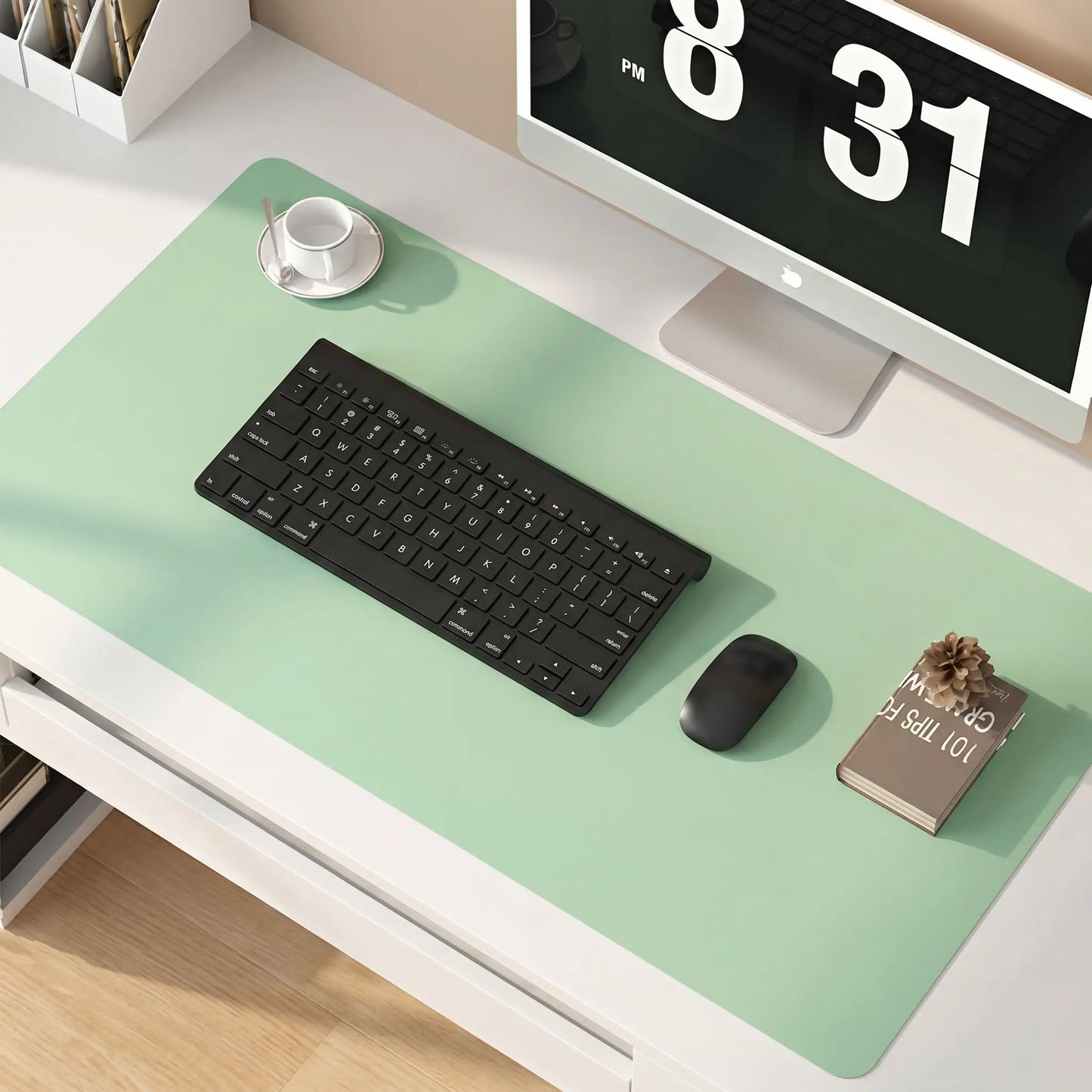 bureau avec sous main bureau vert