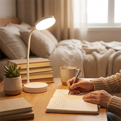 Lampe de bureau sur une table