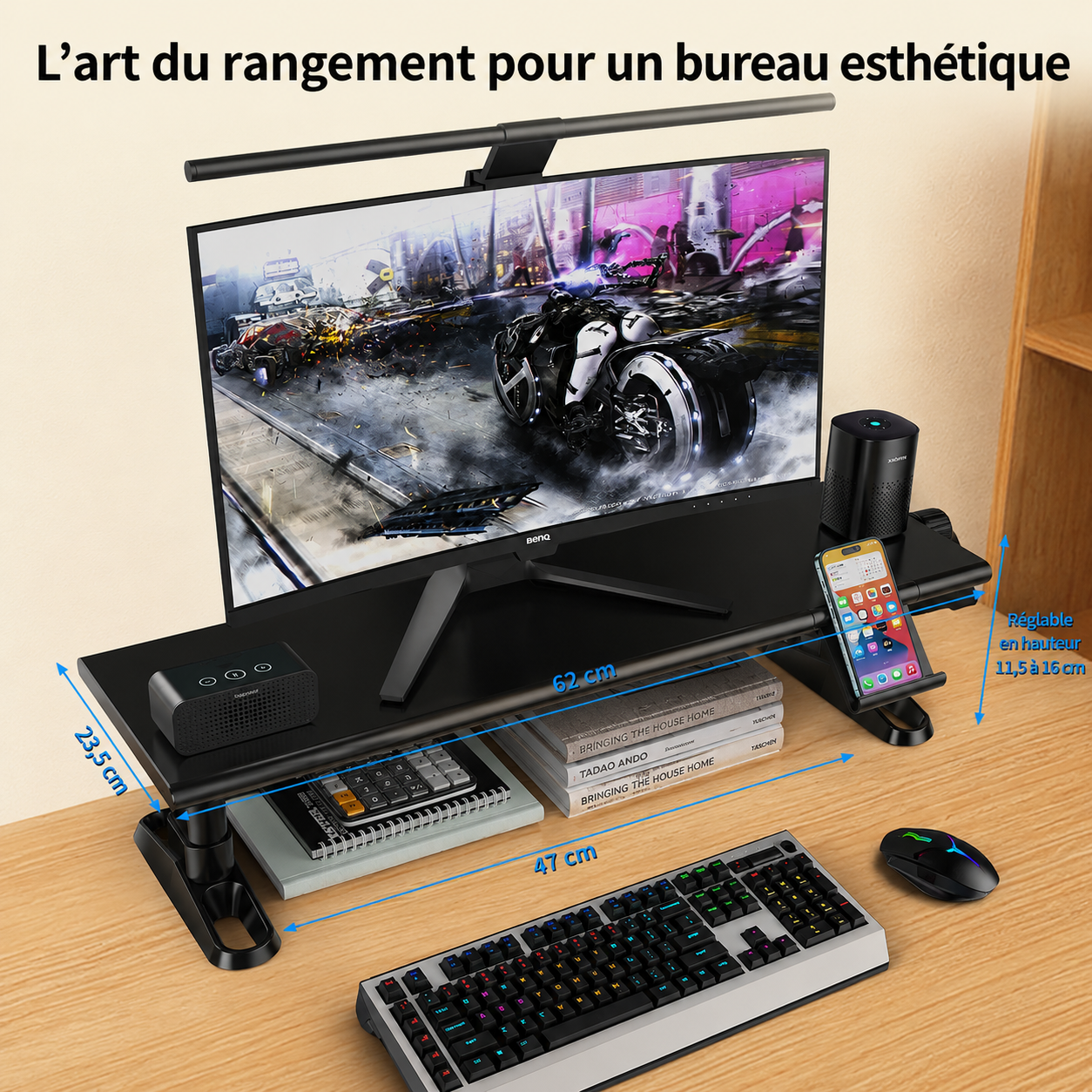 Rehausseur ecran et dimension