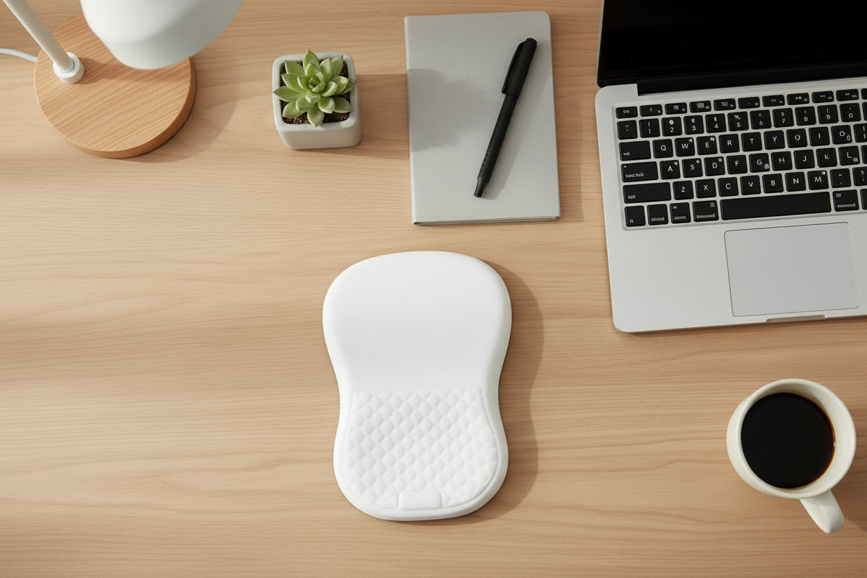 Tapis de souris ergonomique blanc