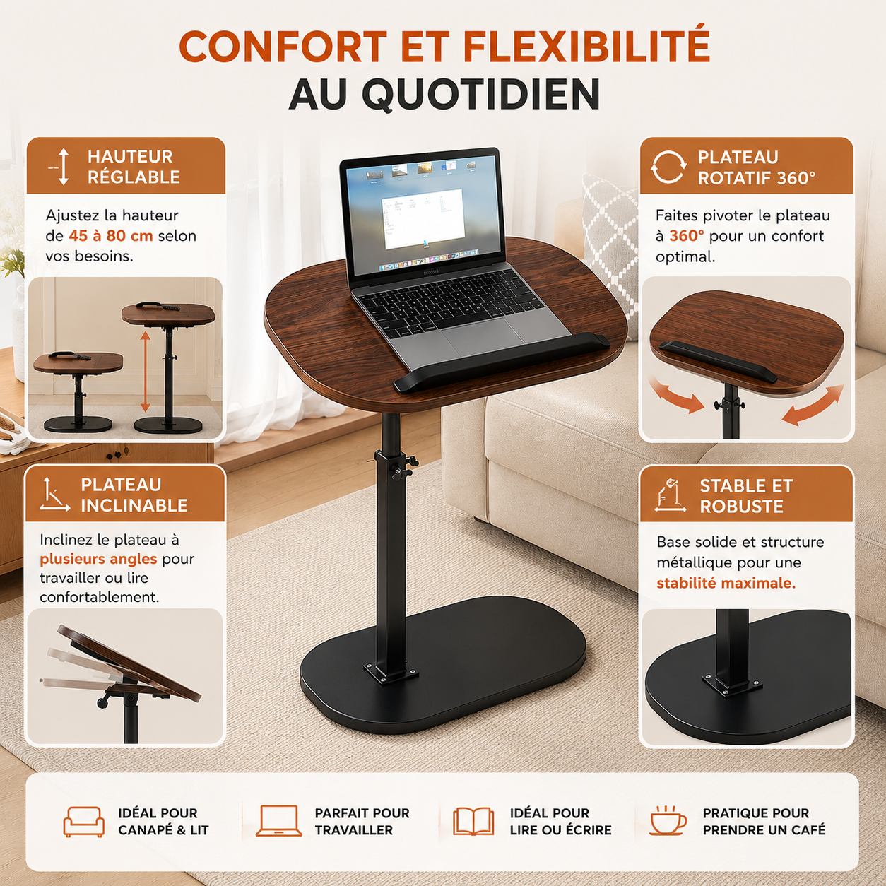 benefice table de bureau mobile