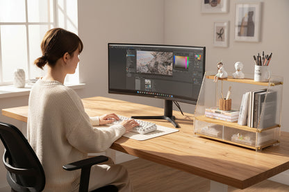 etaere de bureau sur un bureau