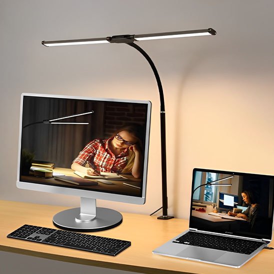 Lampe de bureau double