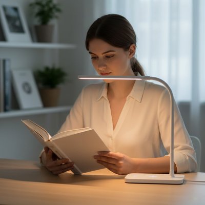 Lampe de bureau eclaire la personne