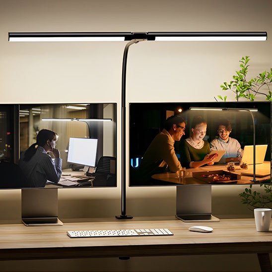 Lampe de bureau pour deux ecran