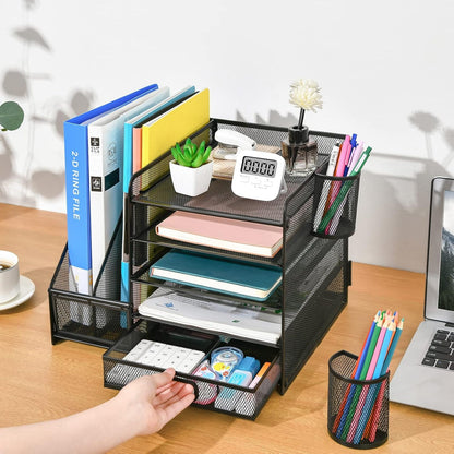 organisateur de bureau avec plume