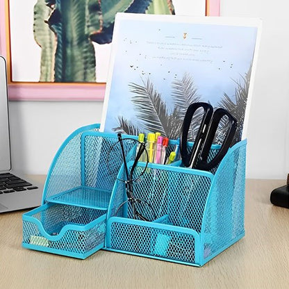 Organisateur de bureau bleu