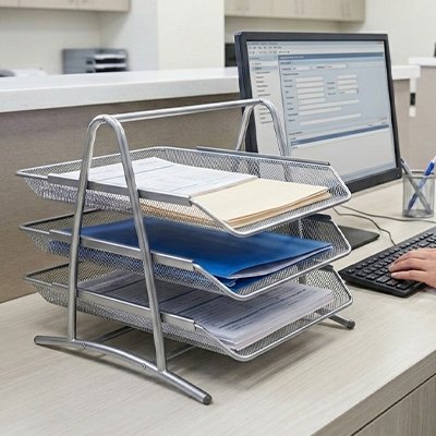 Organisateur de bureau gris
