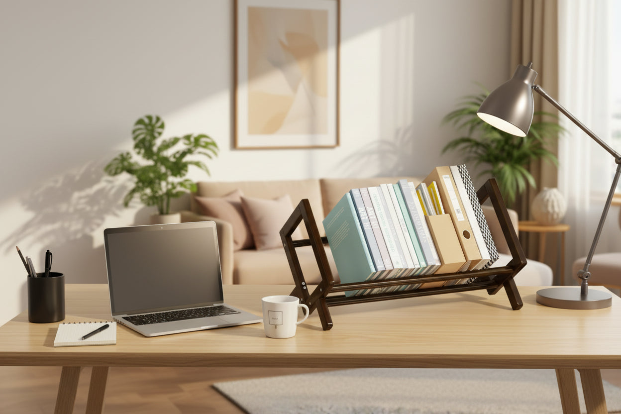 rangement livre et laptop