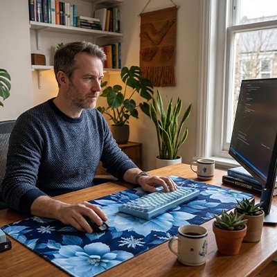 Sous main bureau bleu