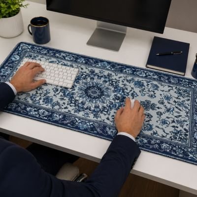 Sous main bureau bleu