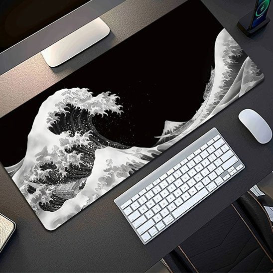 Sous main bureau noir avec vague