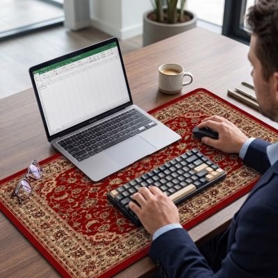 Sous main bureau rouge