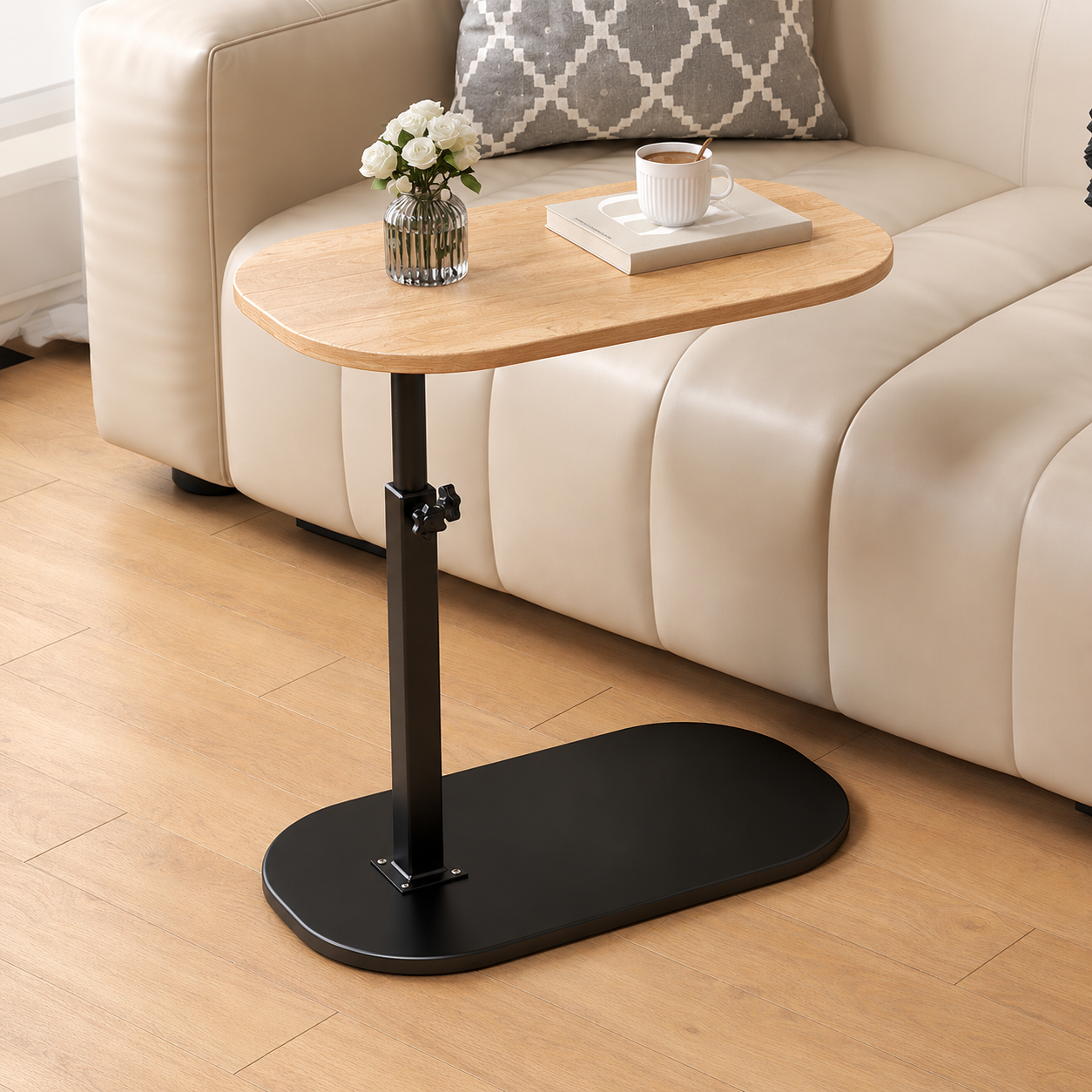table de bureau mobile couleur bois
