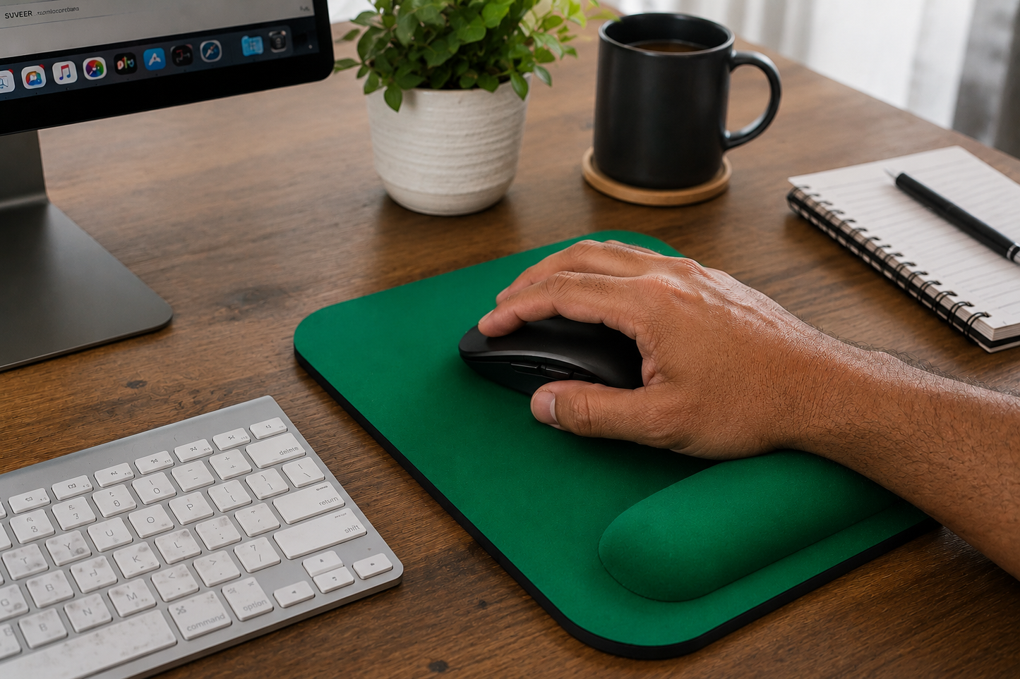tapis de souris ergonomique couleur vert