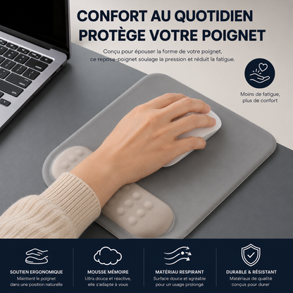 tapis de souris ergonomique gris et souris